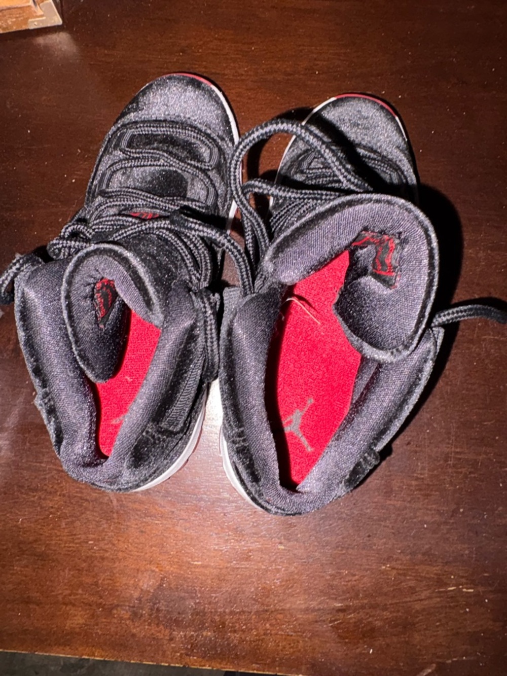 Kids Black and Red High-Top Athletic Sneakers